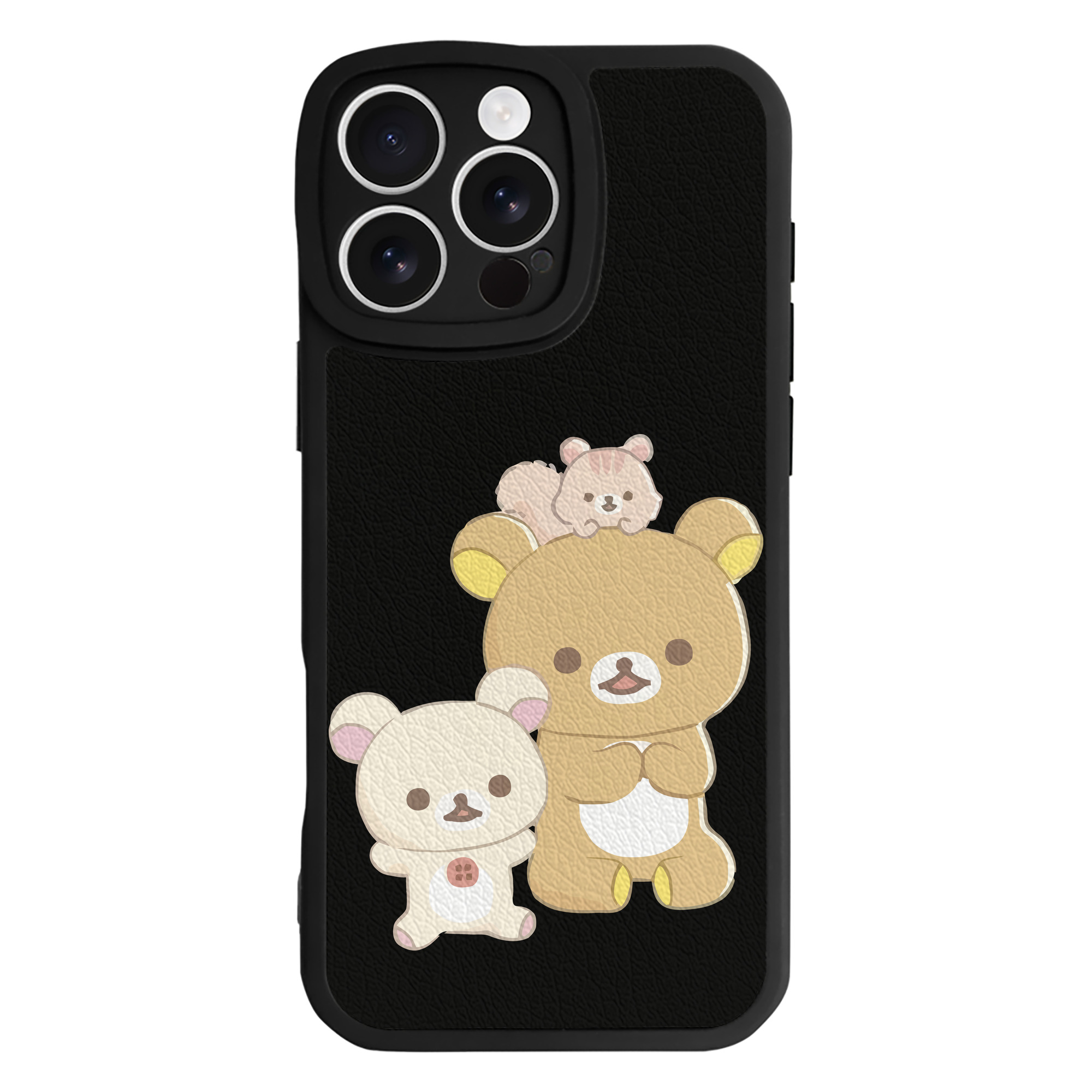 （画像用） リラックマ リラックマ キイロイトリ Rilakkuma Korilakkuma Kiiroitori 【iPhone 16シリーズ対応】シリコンスマホケース（レザー調） 材質：シリコン